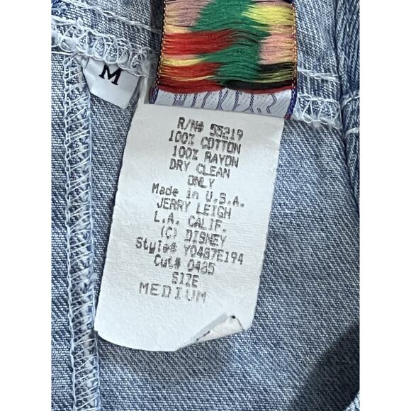 Mickey's Stuff Disney Jerry Leigh Denim Overall Floral Dress Girls M Made in USA - Picture 7 of 7